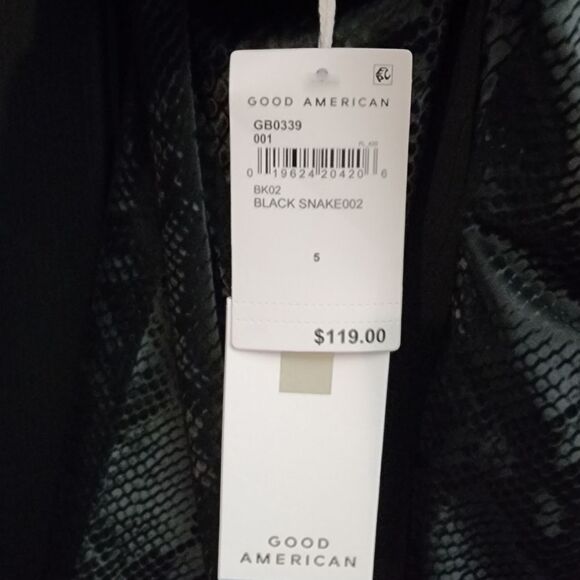 Good American Sz. 2X New with Tags ​Snakeskin Print Faux Leather Bodysuit - Picture 11 of 12